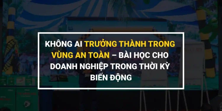 Doanh nhân bước qua ranh giới vùng an toàn để hướng tới tăng trưởng