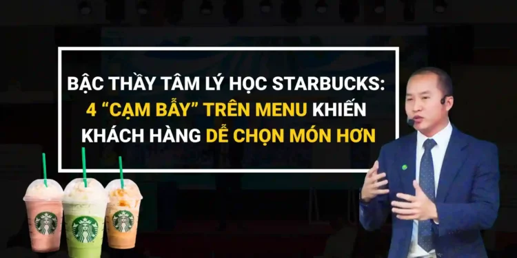 Menu Starbucks và ly cà phê Starbucks